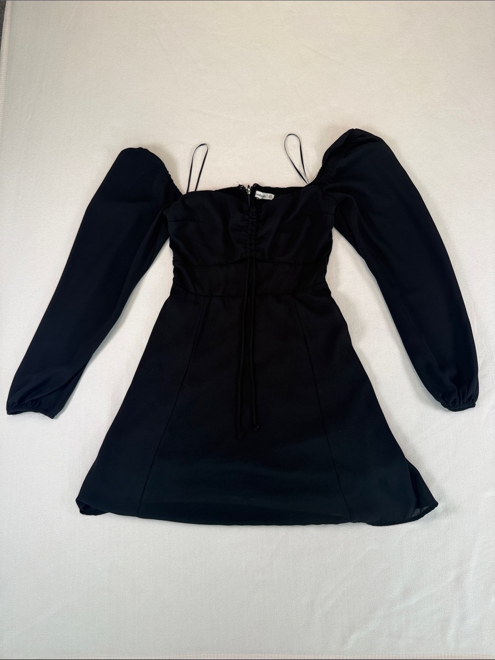 Abercrombie & Fitch Black Babydoll Mini Dress Long Sleeve XS